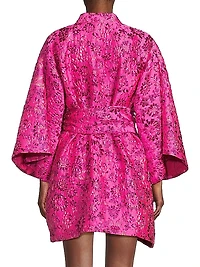 Floral Brocade Wrap Minidress