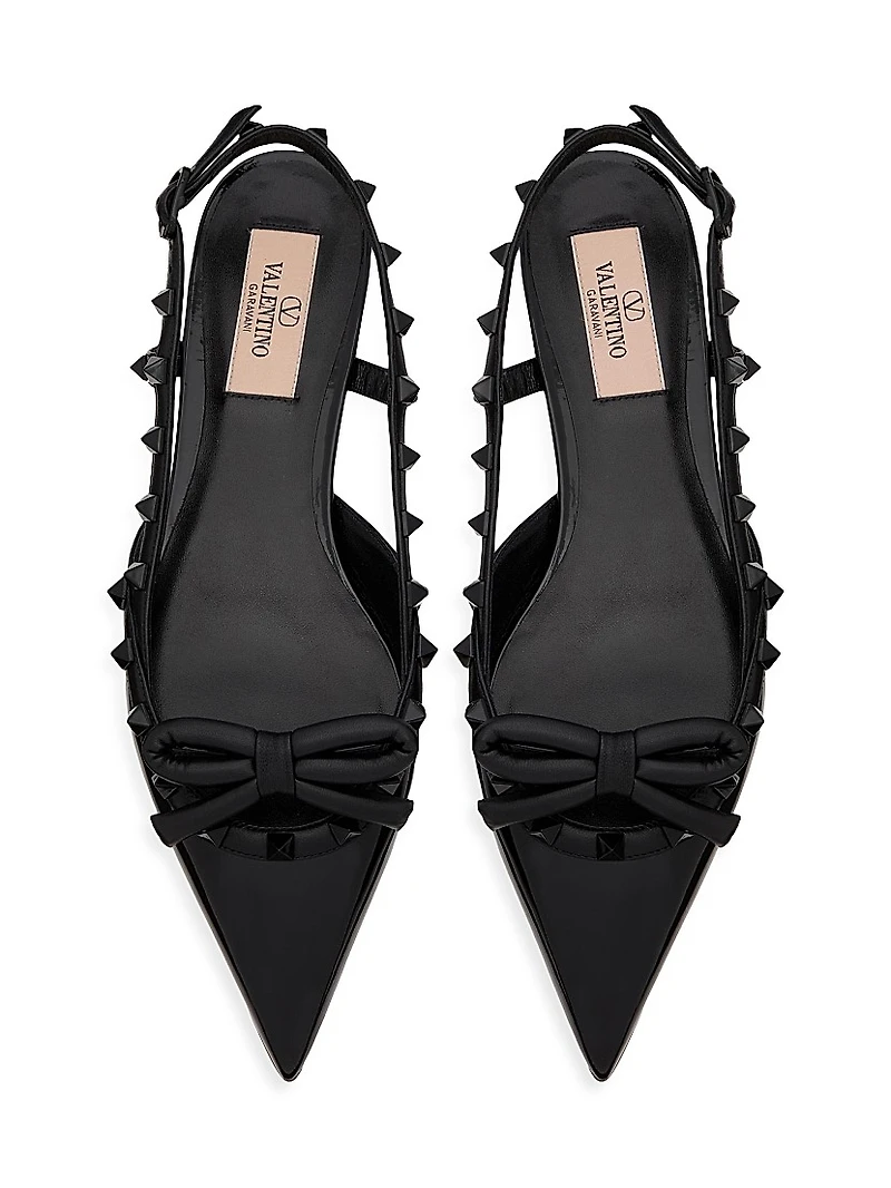 Rockstud Bow Slingback Ballerinas