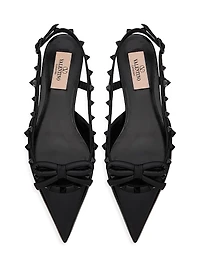 Rockstud Bow Slingback Ballerinas