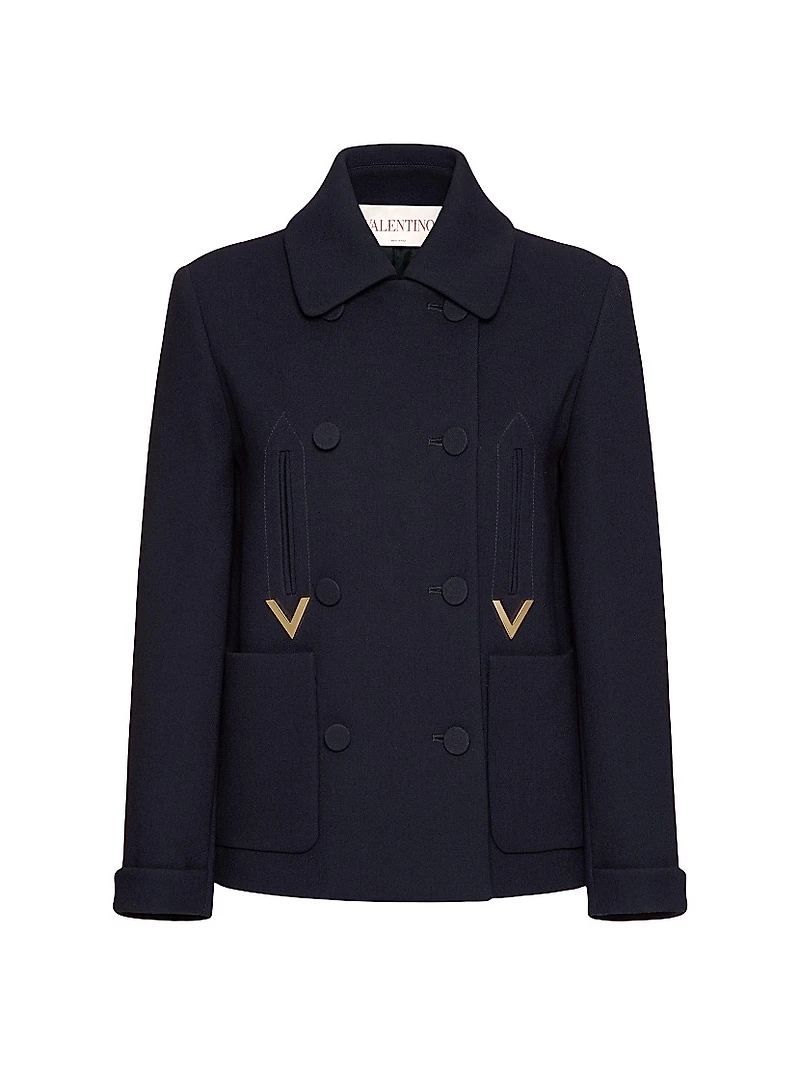 Texture Double Crepe Peacoat