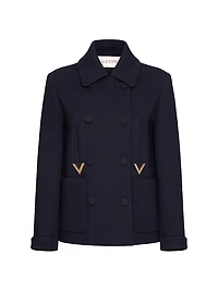 Texture Double Crepe Peacoat