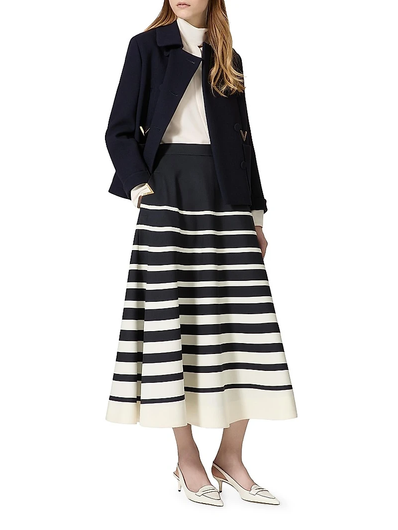 Texture Double Crepe Peacoat
