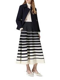 Texture Double Crepe Peacoat
