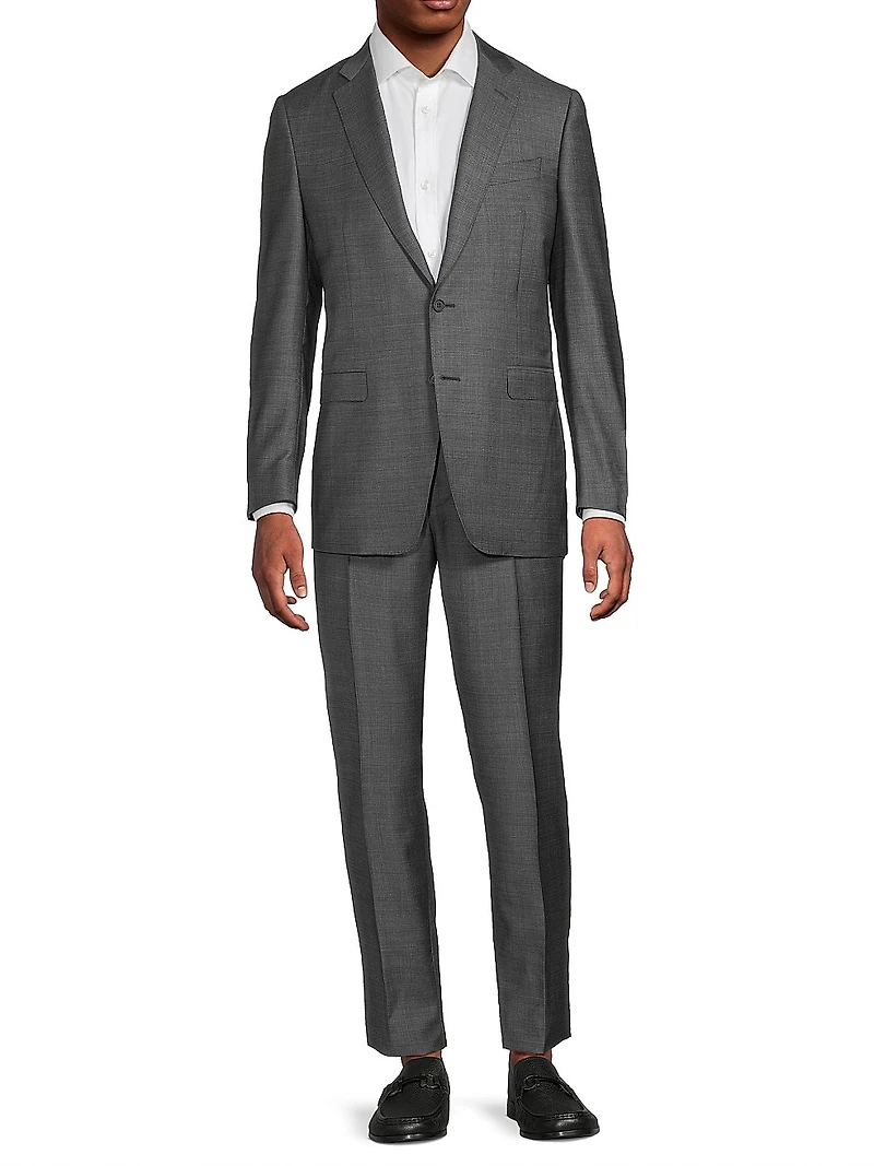 Denim Effect Trim Fit Suit