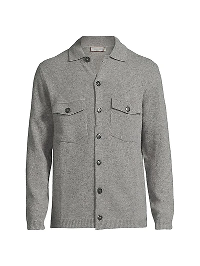 Wool-Cashmere Knit Oversized Shirt