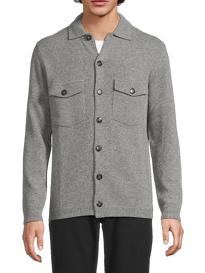 Wool-Cashmere Knit Oversized Shirt