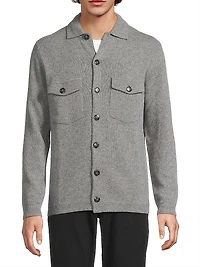 Wool-Cashmere Knit Oversized Shirt