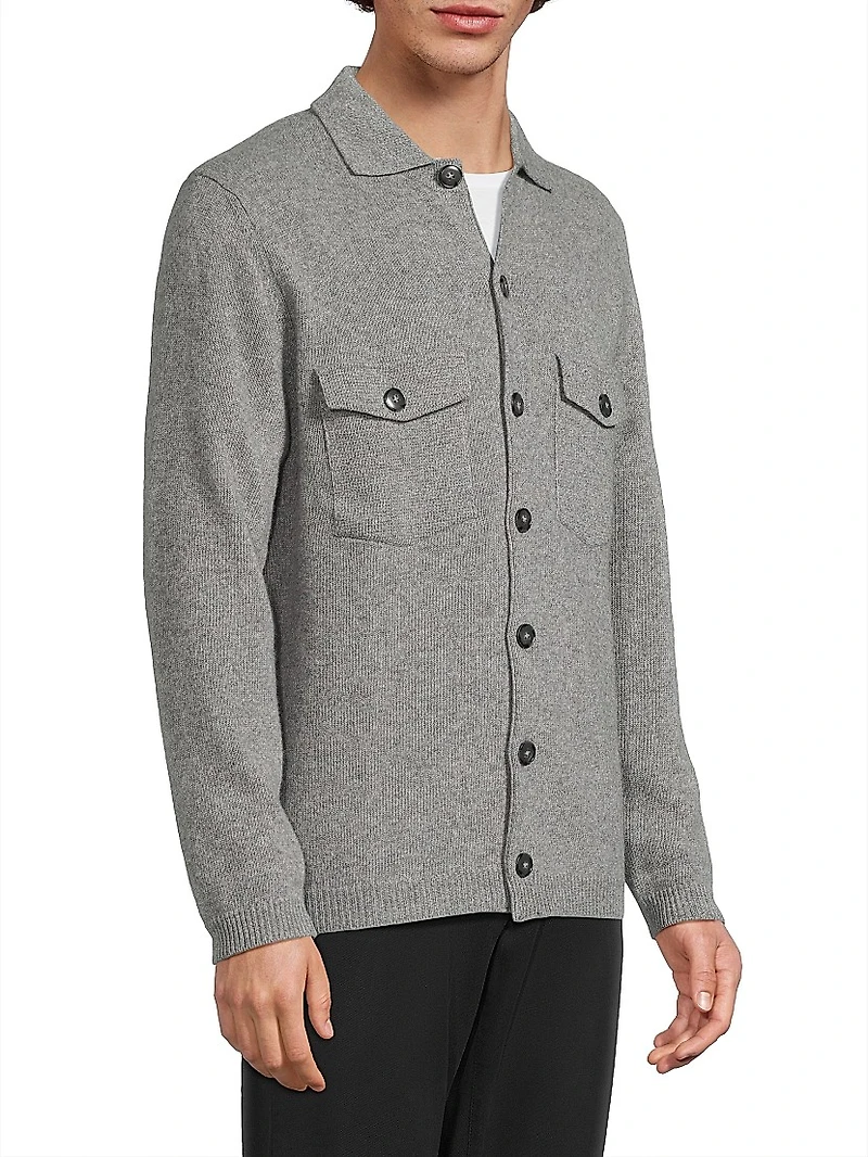 Wool-Cashmere Knit Oversized Shirt