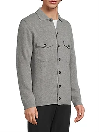 Wool-Cashmere Knit Oversized Shirt