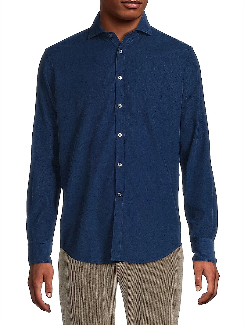 Garment-Dyed Corduroy Sport Shirt