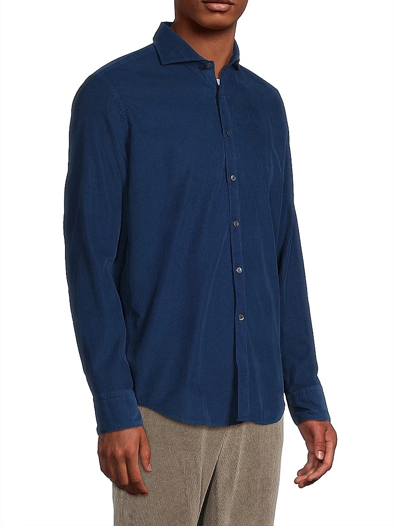 Garment-Dyed Corduroy Sport Shirt