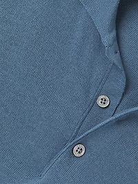 Wool Long-Sleeve Polo Shirt