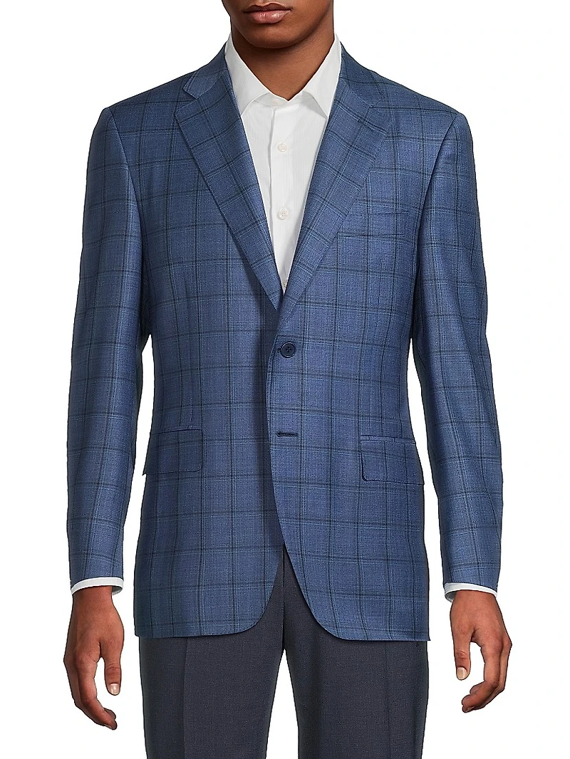 Windowpane Wool Sport Jacket