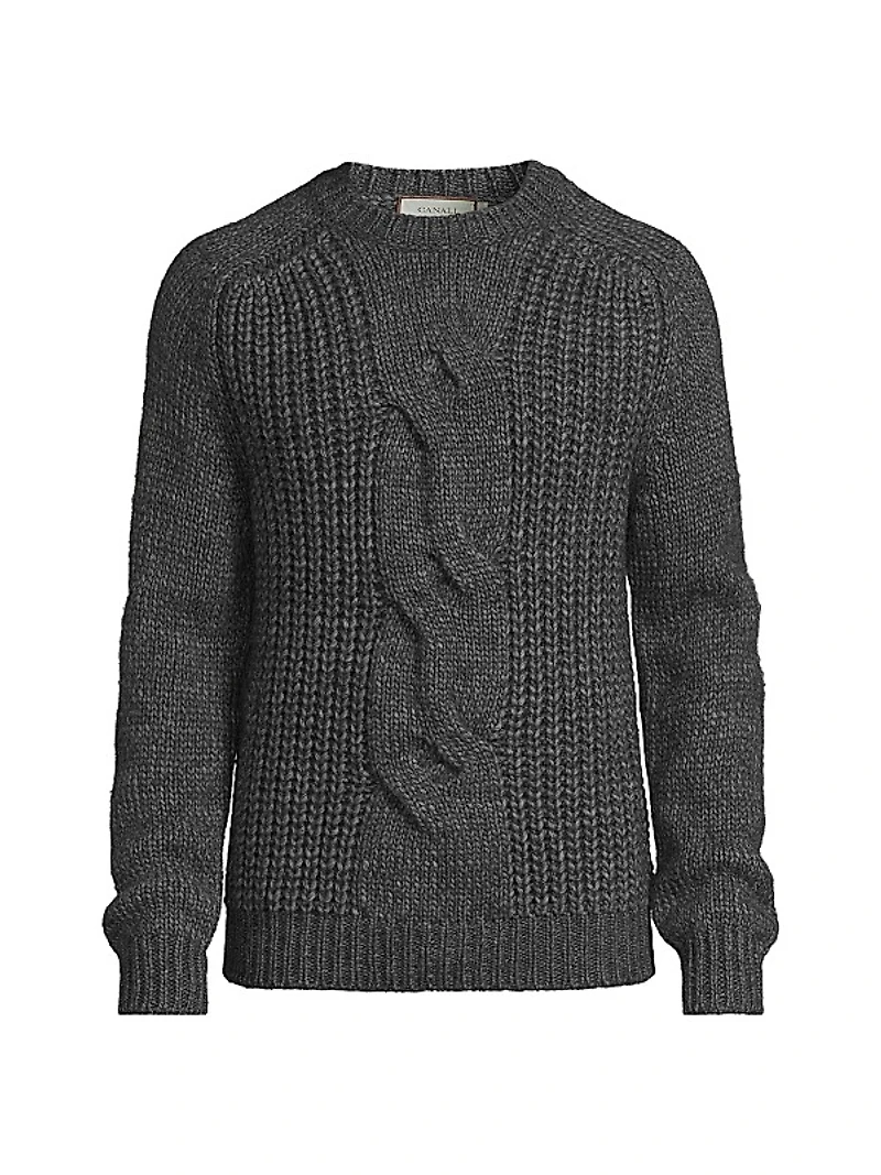 Cable-Knit Crewneck Sweater