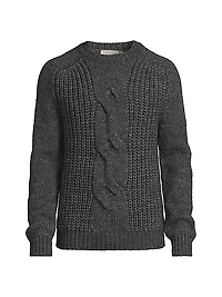 Cable-Knit Crewneck Sweater