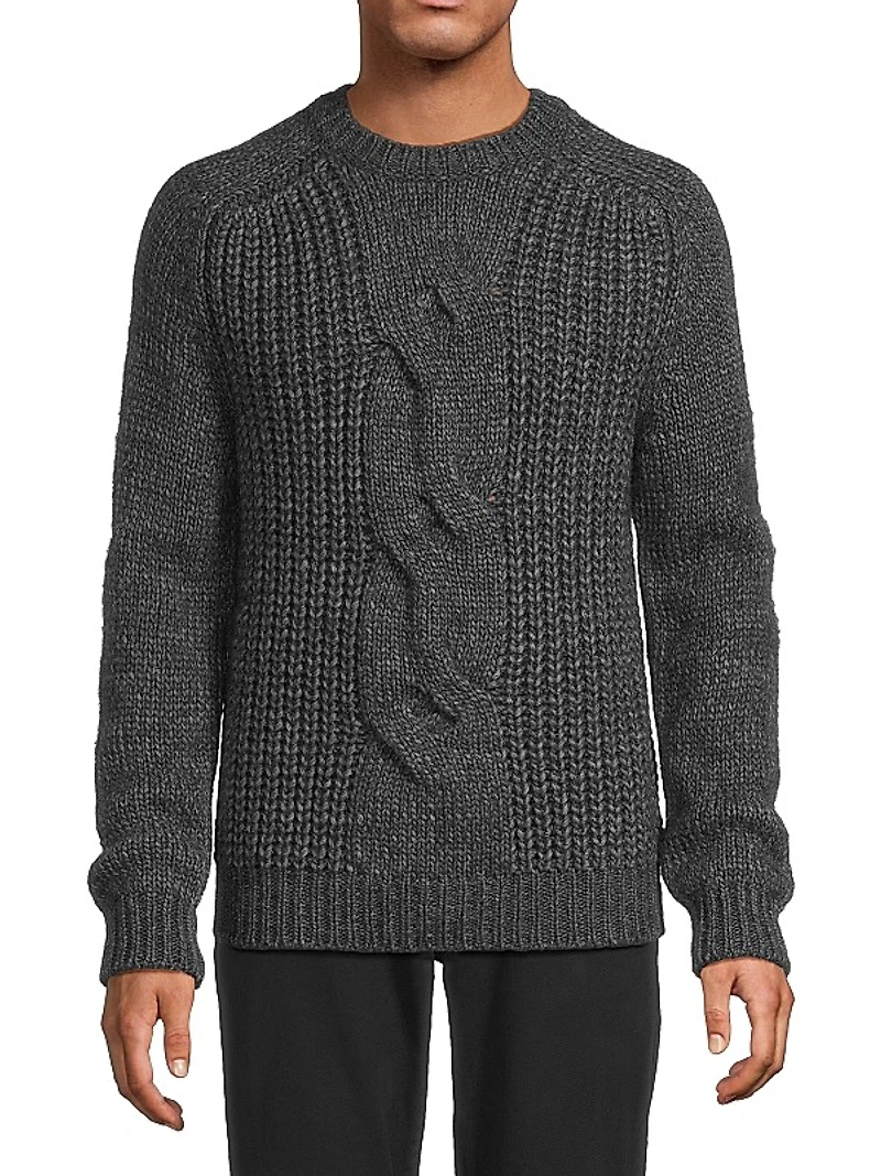 Cable-Knit Crewneck Sweater