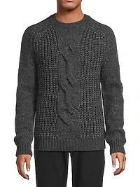 Cable-Knit Crewneck Sweater