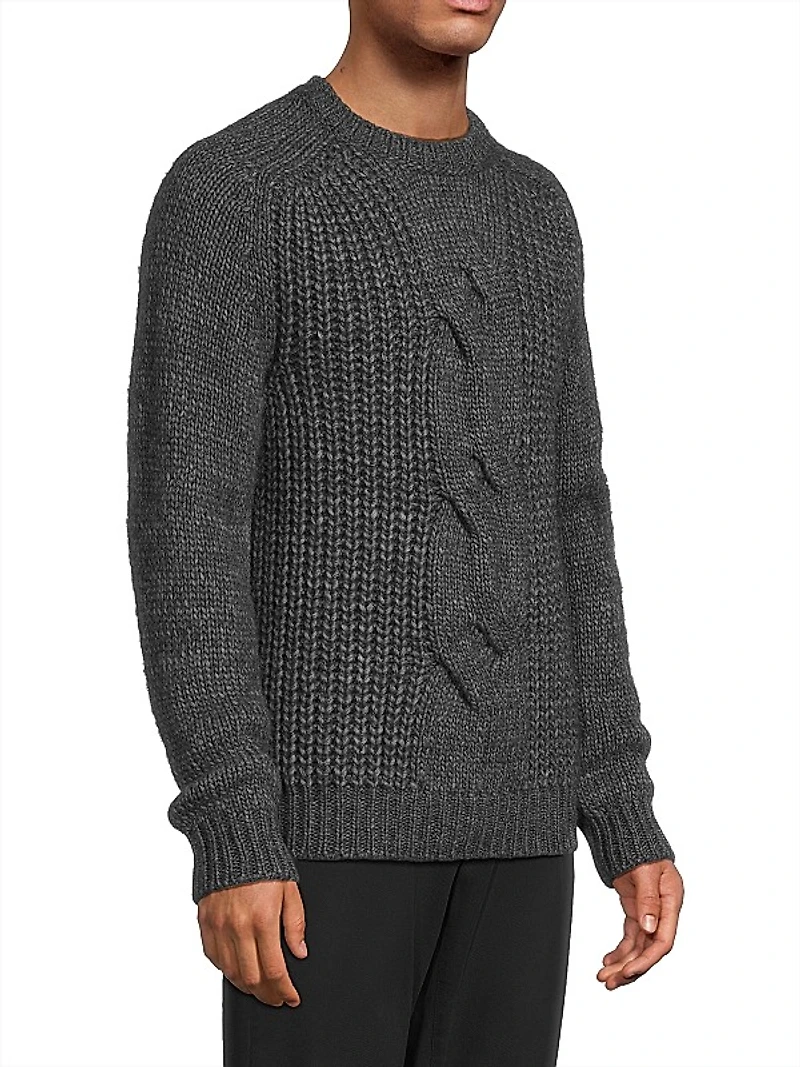 Cable-Knit Crewneck Sweater