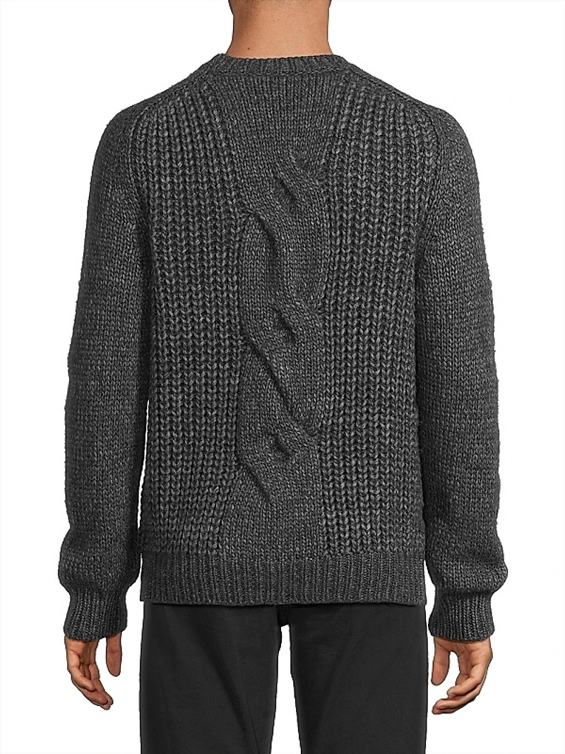 Cable-Knit Crewneck Sweater
