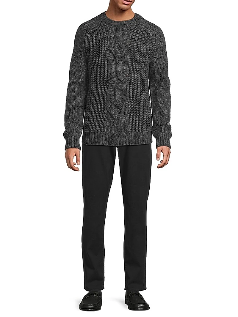 Cable-Knit Crewneck Sweater