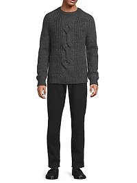 Cable-Knit Crewneck Sweater