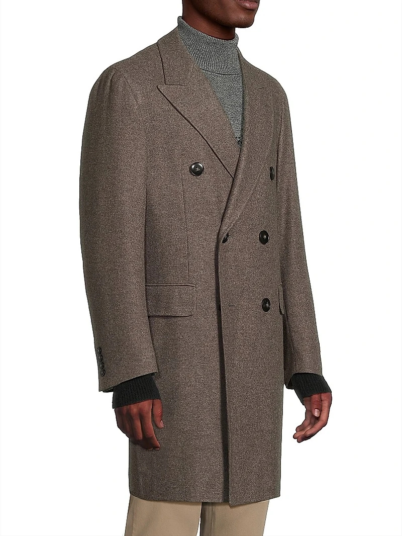 Wool-Cashmere Double-Breasted Coat