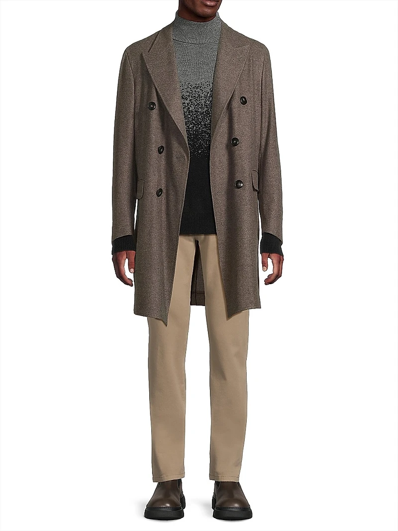 Wool-Cashmere Double-Breasted Coat