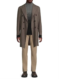 Wool-Cashmere Double-Breasted Coat