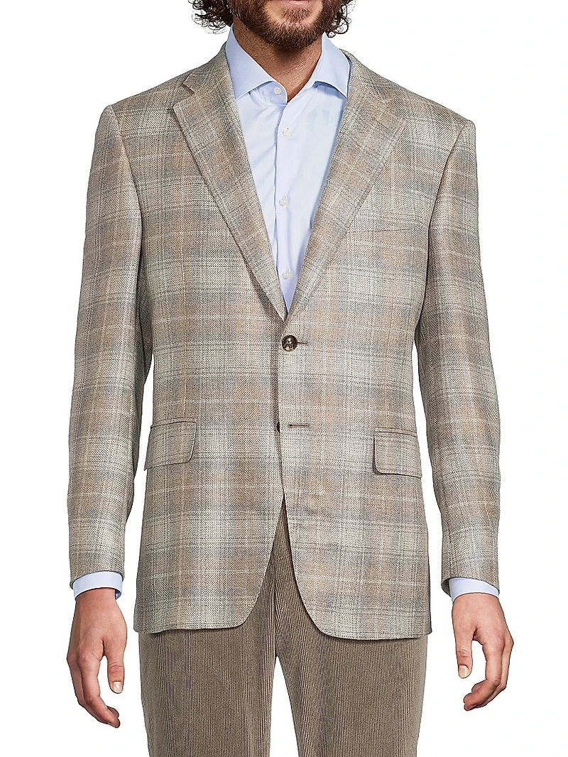 Plaid Cashmere Sport Coat