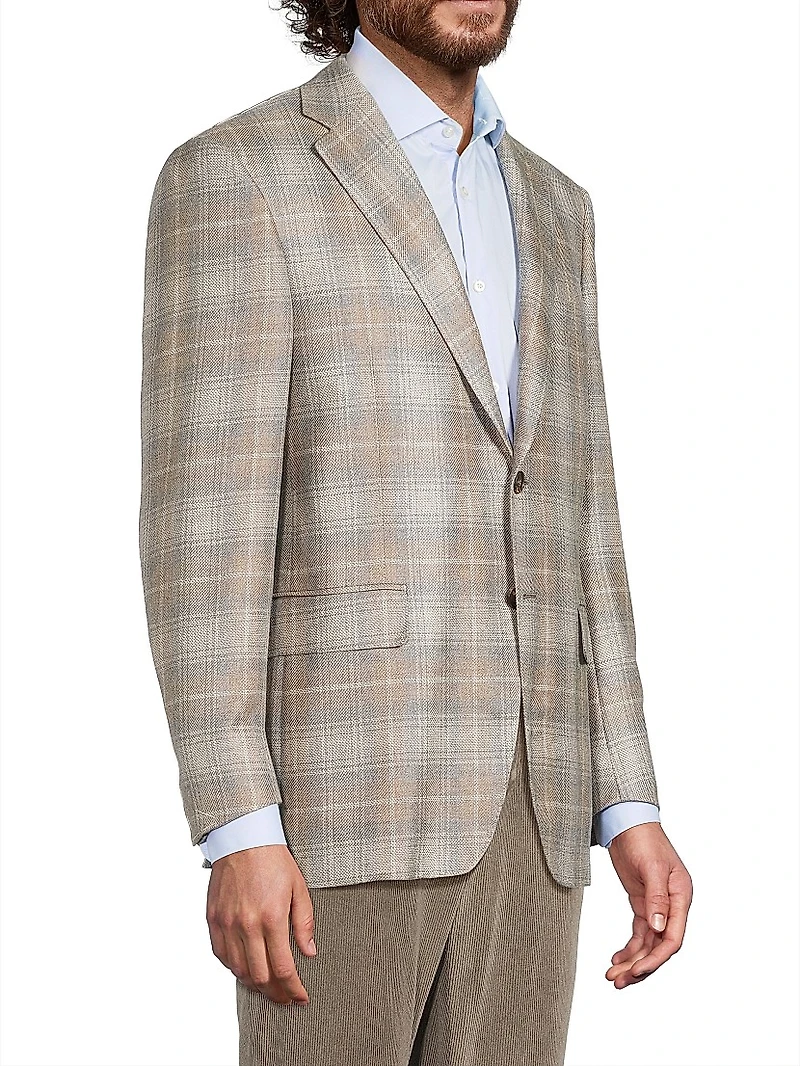 Plaid Cashmere Sport Coat