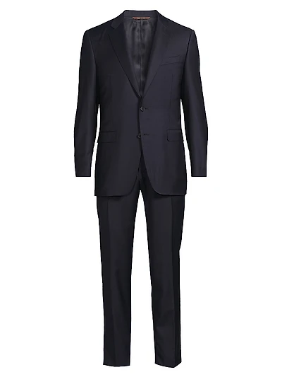 Micro Check Wool Trim-Fit Suit
