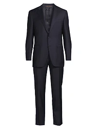 Micro Check Wool Trim-Fit Suit