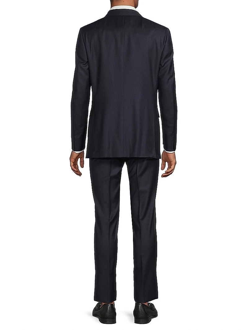 Micro Check Wool Trim-Fit Suit
