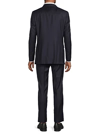 Micro Check Wool Trim-Fit Suit