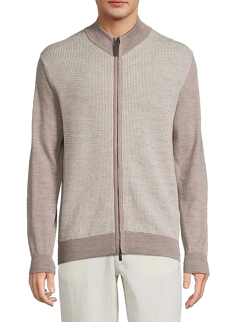 Melange Full-Zip Sweater