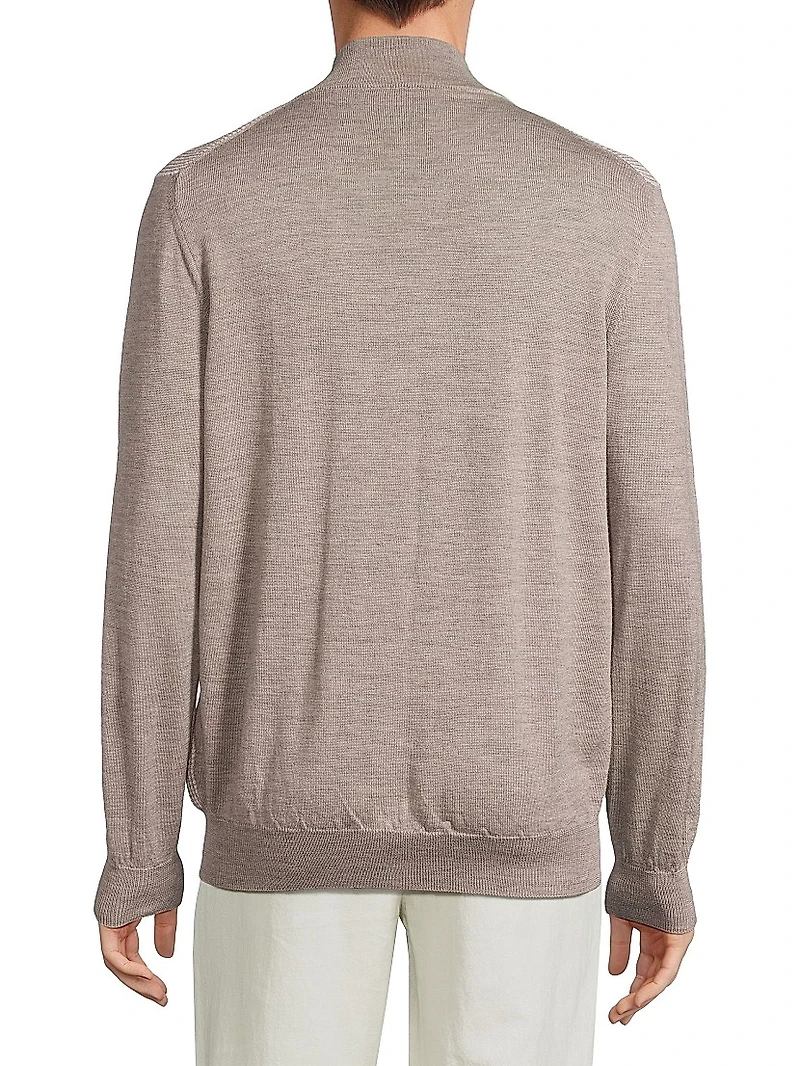 Melange Full-Zip Sweater