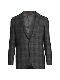 Plaid Wool Trim-Fit Sportcoat