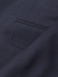 Windowpane Check Wool Trim-Fit Single-Breasted Suit
