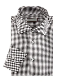 Microcheck Dress Cotton Shirt