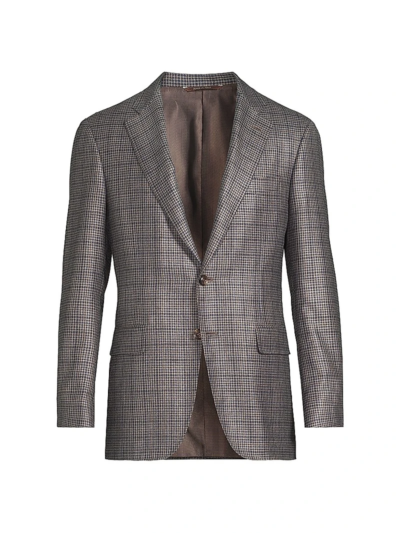 Houndstooth Silk & Cashmere Sport Coat