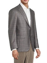 Houndstooth Silk & Cashmere Sport Coat