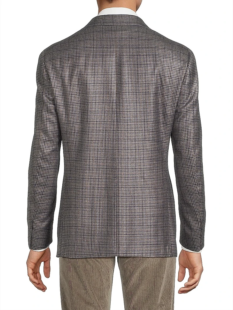 Houndstooth Silk & Cashmere Sport Coat