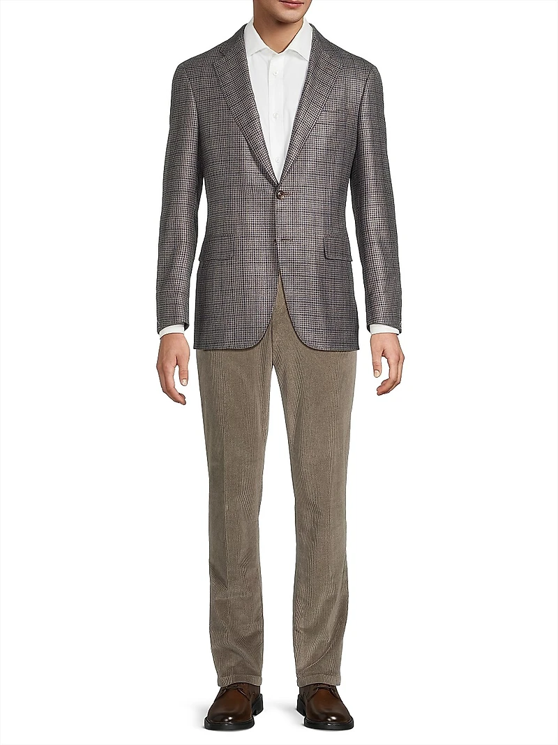 Houndstooth Silk & Cashmere Sport Coat