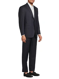 Plaid Wool Trim-Fit Suit
