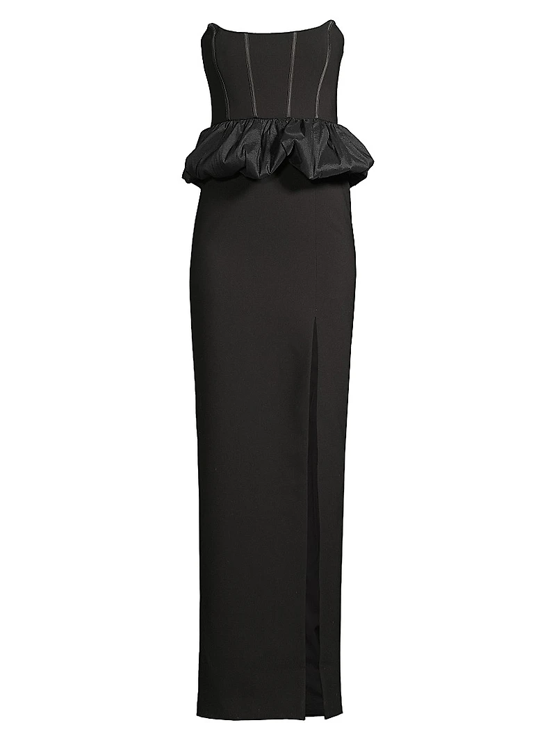 Liana Strapless Peplum Gown