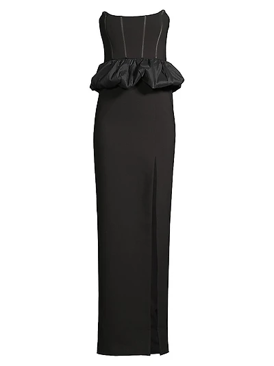 Liana Strapless Peplum Gown