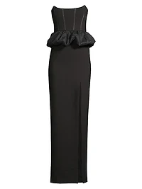 Liana Strapless Peplum Gown