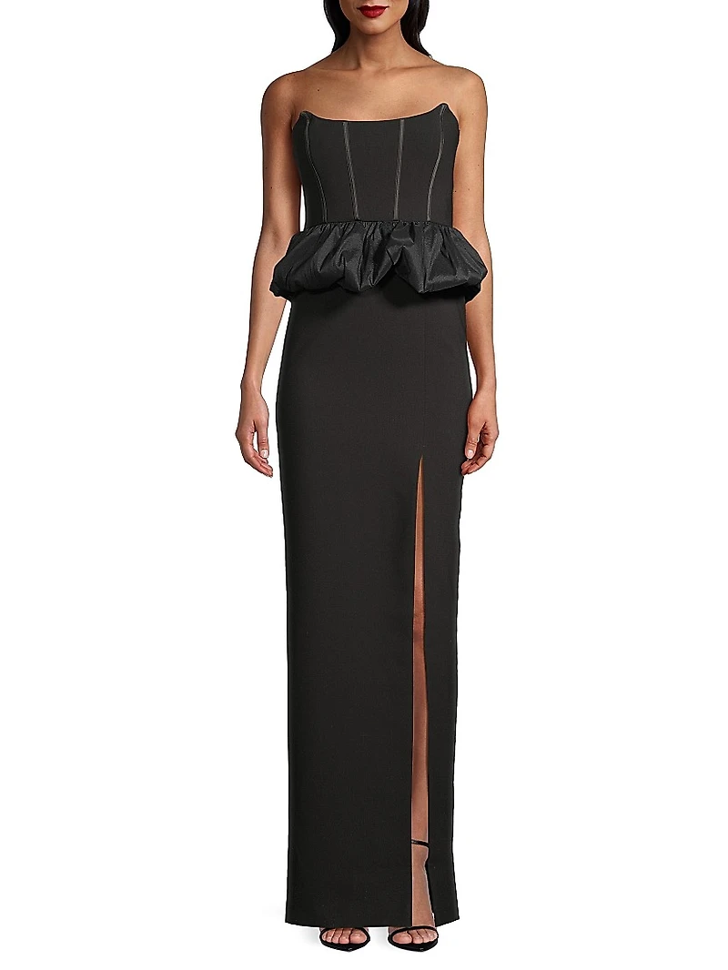 Liana Strapless Peplum Gown