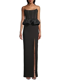 Liana Strapless Peplum Gown