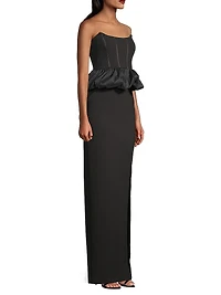 Liana Strapless Peplum Gown